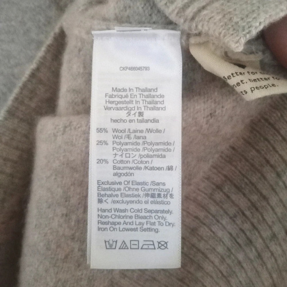 Madewell Wiltshire V-Neck Pullover Wool Blend Sweater Oatmeal Size Small - Picture 5 of 5